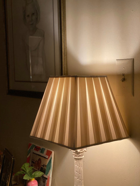 Box Pleat Square Silk Lamp Shades - Available in Two Sizes