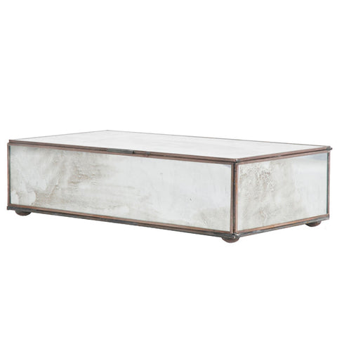 Decorating Essentials Art Deco Brass Mirrored Trim Decorative Box