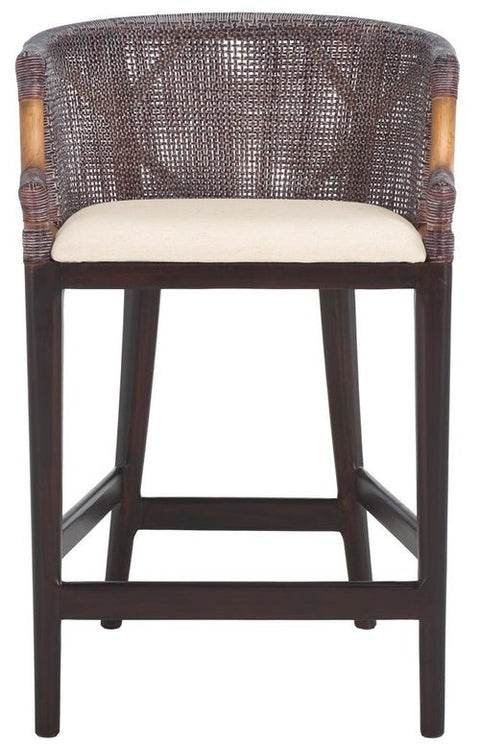 Nature-Driven Modernist Barrel Padded Counter Stool
