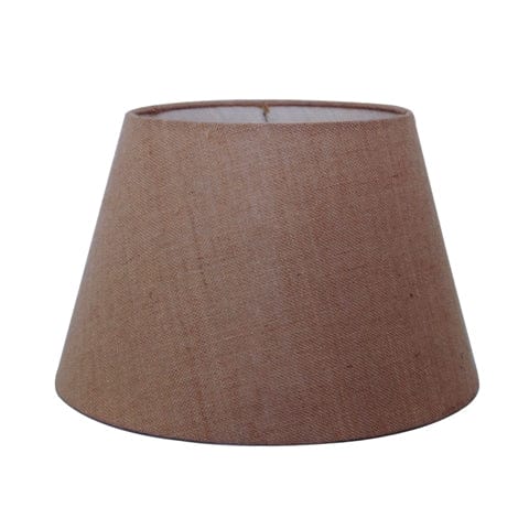 British Empire Hand Rolled Edge Hard Back Burlap Linen Lamp Shade - Beige