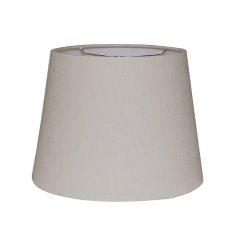 British Empire Hand Rolled Edge Hard Back Fine Linen Lamp Shade - Off White