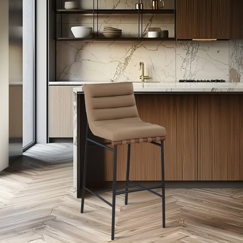 Burke Industrial Creative Contemporary Upholstered Bar Stool