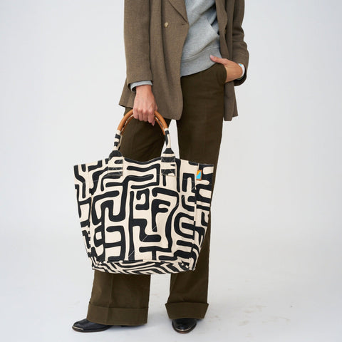 Abstract Graphic Drawstring Tote