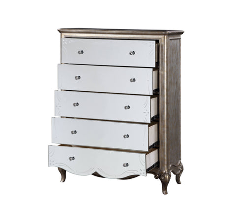Traditional Quiet Luxury Mirrored Dresser Drawer Chest