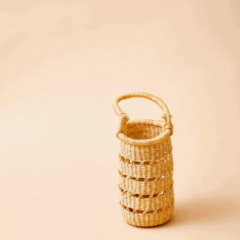 Handmade Basket Weave Wine Bag with Open Top