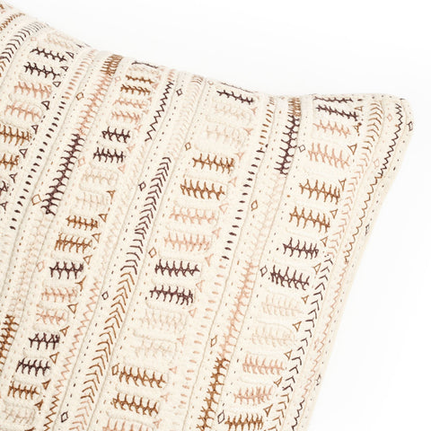 Powered by People Artful Traditionalist Bohemian Embroidery Accent Throw Pillow - 20 x 20