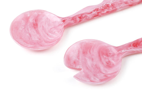 Handcrafted Resin Salad Server- Pink Set of 2 - 2 Quantity