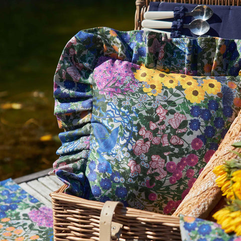 Artful Traditionalist Bohemian Floral Ruffles Pillow Cover