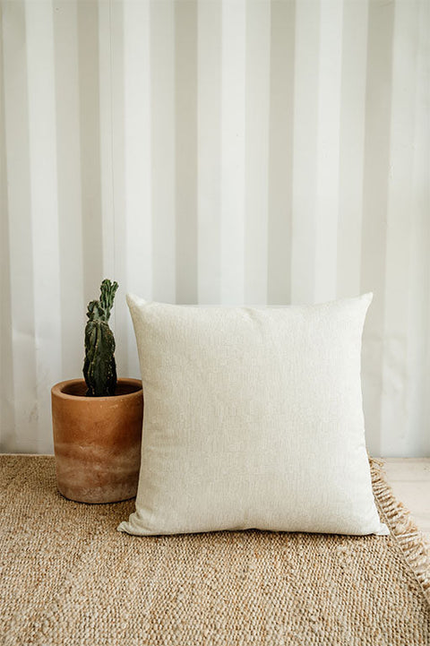 Coastal Accent Square Linen Throw Pillow with Zipper