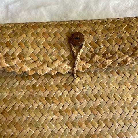 Handwoven Braided Flap Pouch with Tie Closure