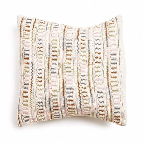 Powered by People Artful Traditionalist Hand Block Print Bohemian Accent Pillow - 20 x 20