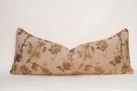 Artful Traditionalist Vintage Embroidery Lumbar Pillow