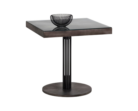 Terry Modern Bistro Dining Table with Bronze Drum Base