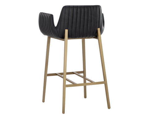 Timeless Minimalist Modern Fluted Faux Leather Bar Stool