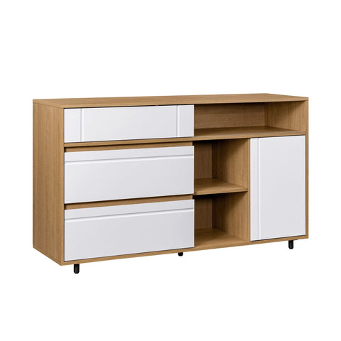 Contemporary Minimalist Sideboard with Inset Handles Cabinet