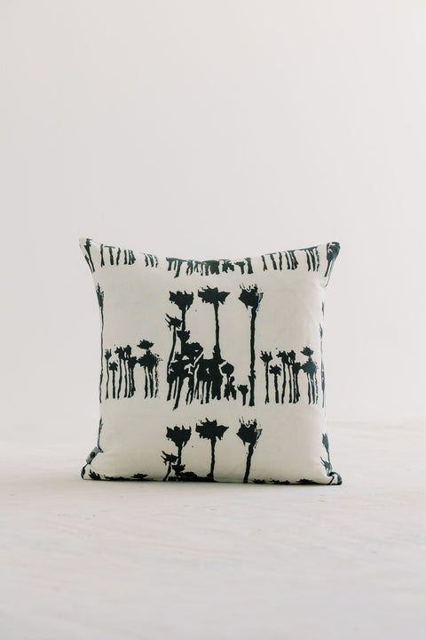 Powered by People Artful Traditionalist Organic Nature Graphic Linen Accent Pillow - 18 x 18