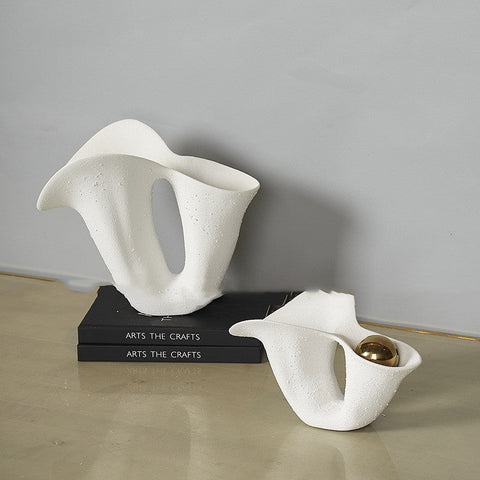 Decorating Essentials Modern Art Vase with Cut-Outs Porcelain