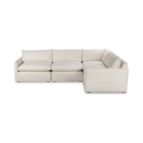 Contemporary Modular Sofa with Armrests and Loose Cushions