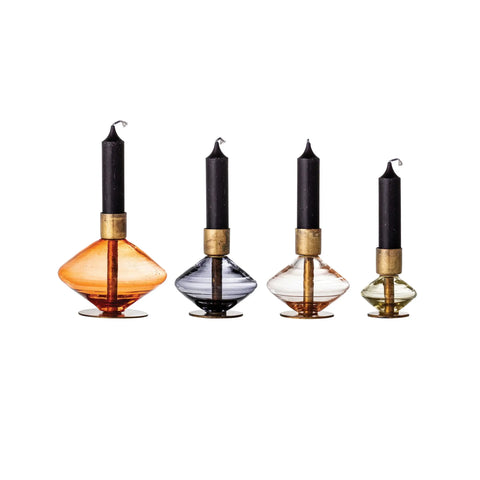 Blown Glass Candle Holders