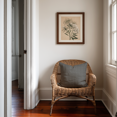 Carolina Rice Throw Pillow in Onyx
