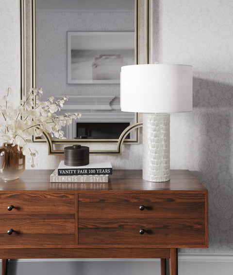 Cassis Coastal Column Table Lamp Handcrafted Accent