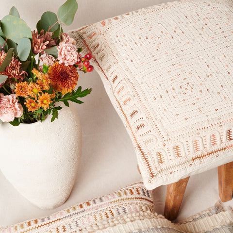 Powered by People Artful Traditionalist Bohemian Handcrafted Accent Pillow - 20 x 20