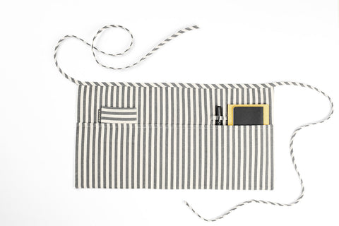 Waist Adjustable Stripe Apron with Deep Pockets