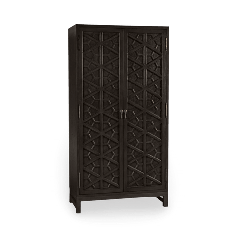 Geometric Asian Cabinet with Knob Handles