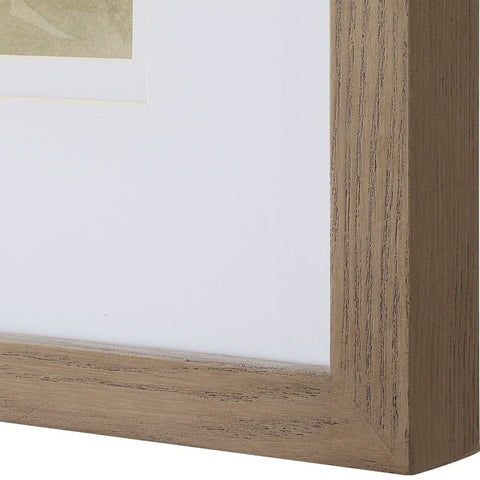 Verdant Oasis I Rustic Oak Framed Print Wall Art