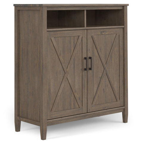 Transitional Bronze and Wood Accent Cabinet