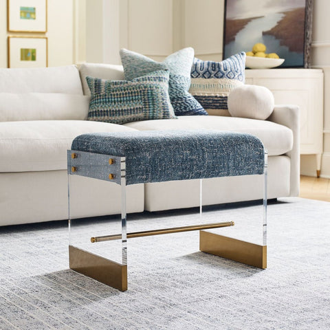 Timeless Minimalist Upholstered Accent Bench with Plinth Base