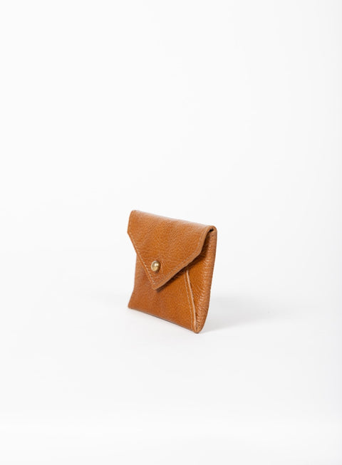 Handmade Compact Leather Pouch with Snap Closure