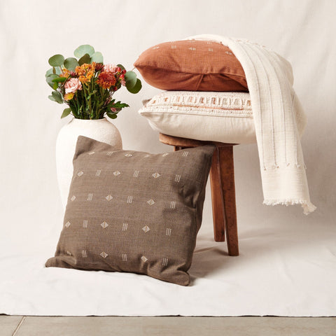 Powered by People Artful Traditionalist Organic Bohemian Accent Throw Pillow - 20 x 20