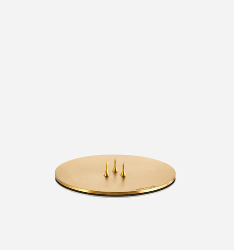 Contemporary Matte Gold Round Candle Plate