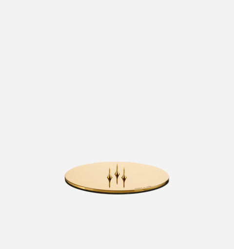 Contemporary Matte Gold Round Candle Plate