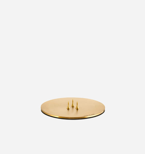 Contemporary Matte Gold Round Candle Plate