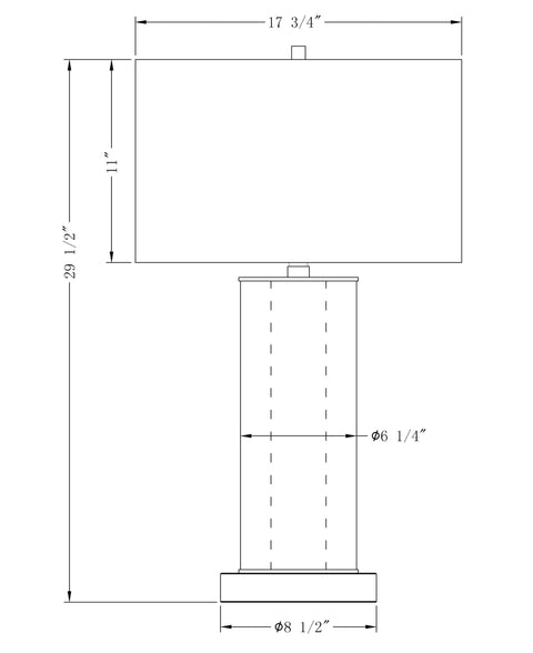 Chateau Modern Column Table Lamp in Bronze