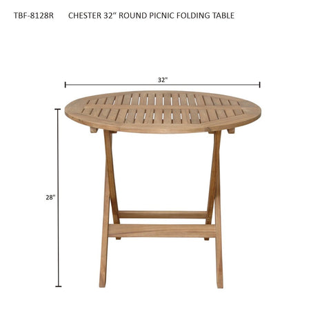 Anderson Teak Outdoor Living & Garden Tulip Round Dining Table