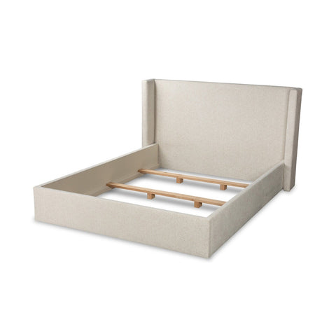 Moss Home Contemporary Chloe Wingback Platform Bed - Queen - King - Twin