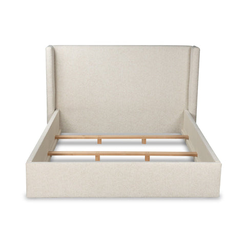 Moss Home Contemporary Chloe Wingback Platform with Headboard - Bed - Cal King - Queen