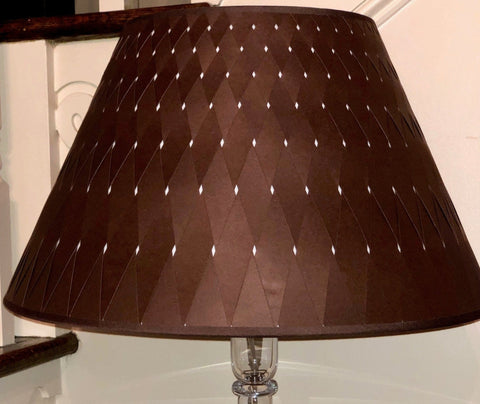 Chocolate Woven Paper Empire Lamp Shade