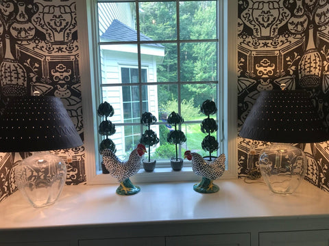 Chocolate Woven Paper Empire Lamp Shade