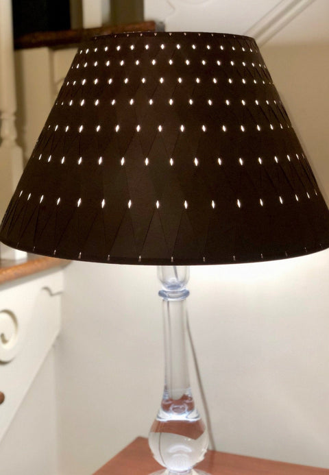Chocolate Woven Paper Empire Lamp Shade