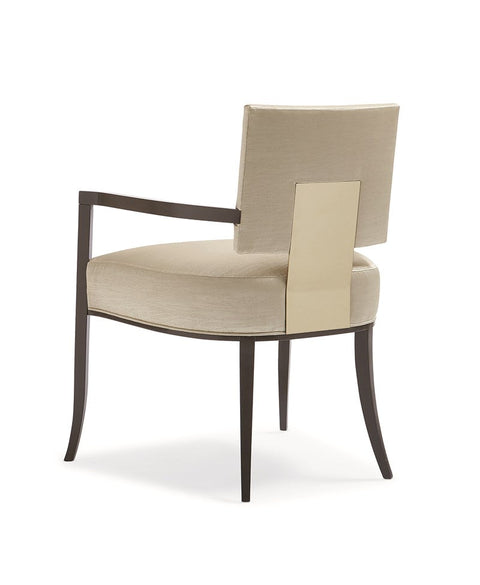 Artful Traditionalist Contemporary Fauteuil with Fixed Slope Arms Armchair