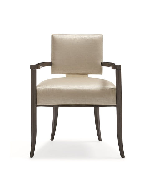 Artful Traditionalist Contemporary Fauteuil with Fixed Slope Arms Armchair