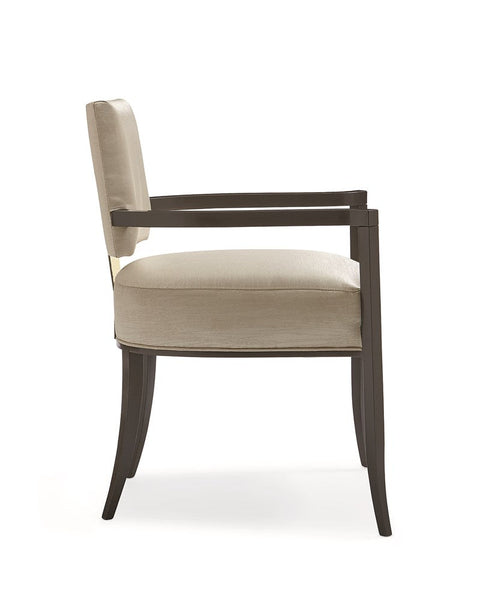 Artful Traditionalist Contemporary Fauteuil with Fixed Slope Arms Armchair