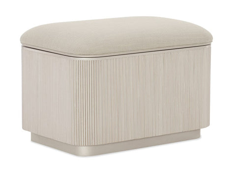 Timeless Minimalist Fluted Storage Ottoman with Plinth Base