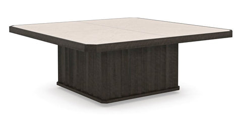 Timeless Minimalist Fluted Drum Coffee Table with Casters