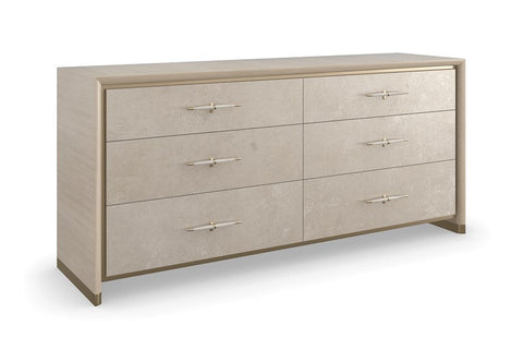 Contemporary Quiet Luxury Double Dresser with Pull Handles