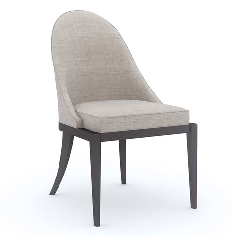 Timeless Minimalist Modern Upholstered Oval Back Dining Side Chair